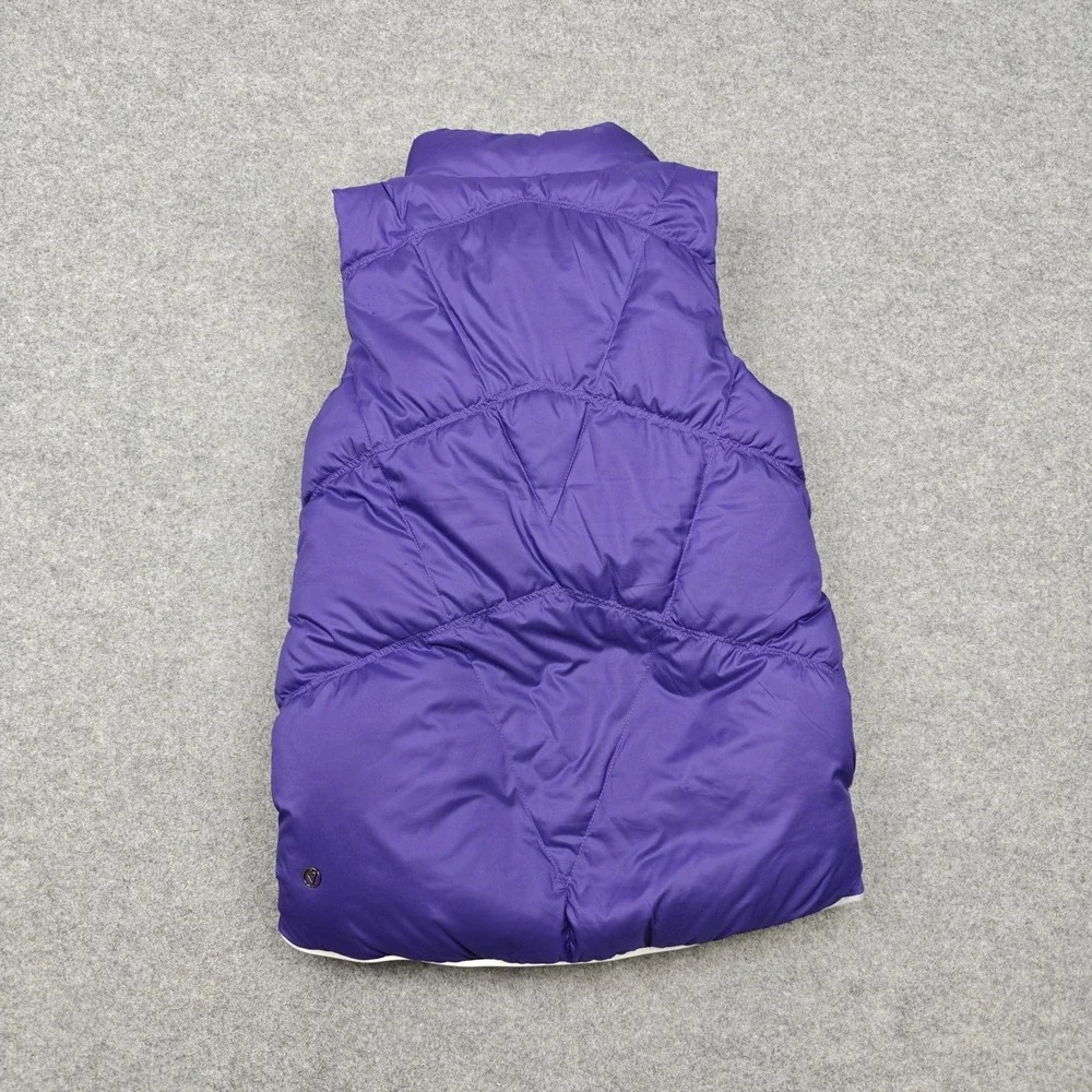 Ivivva By Lululemon Vest Girls 8 Purple Black Reversible Down Puffer Quilted